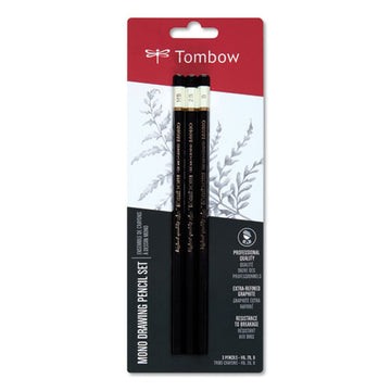 Tombow® Mono® Drawing Pencil Set, 2 Mm, Assorted Lead Hardness Ratings, Black Lead, Black Barrel, 3-pack freeshipping - TVN Wholesale